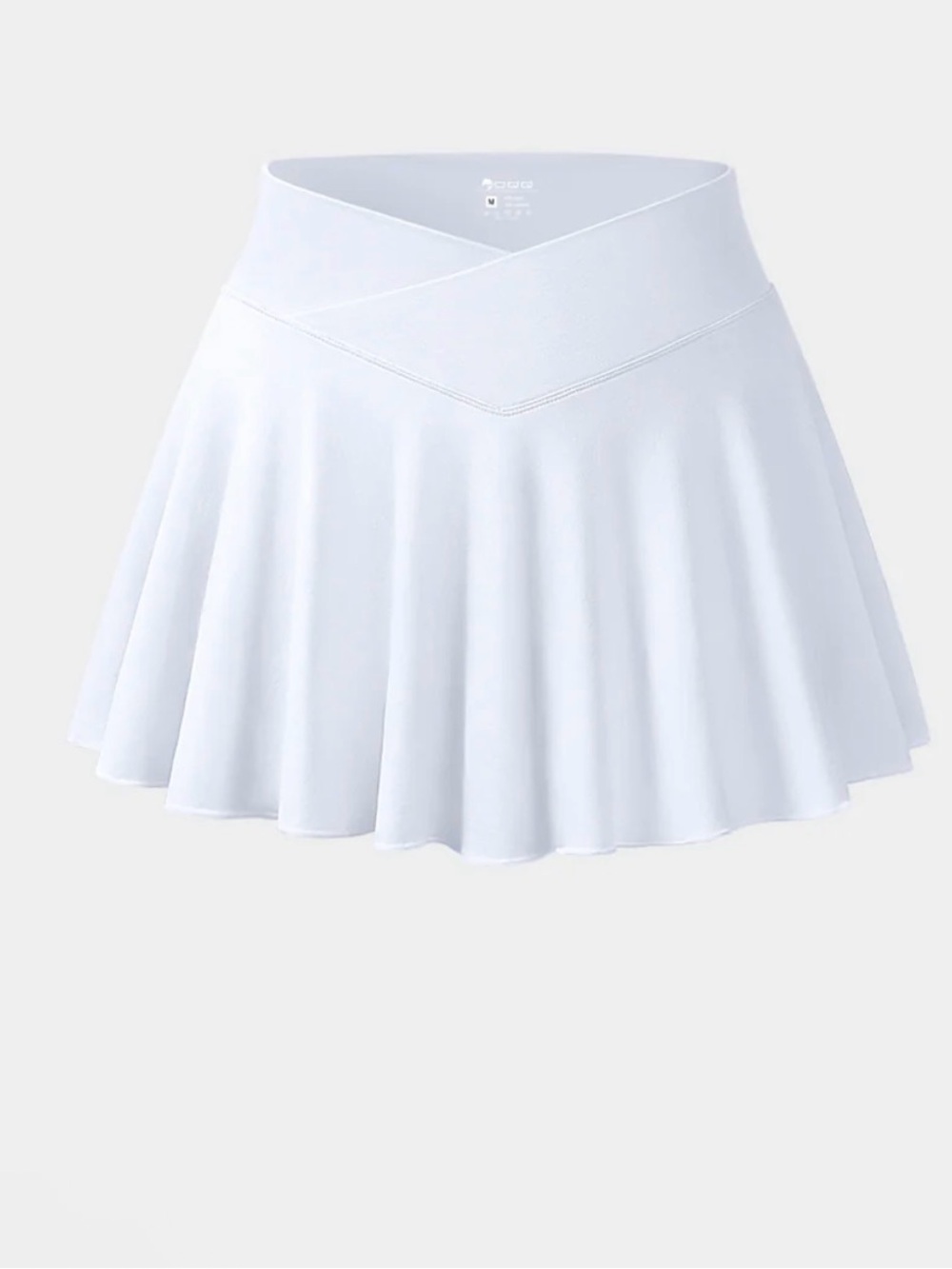 OQQ White Athletic Skort with Crossover Waistband size large - Picture 3 of 6